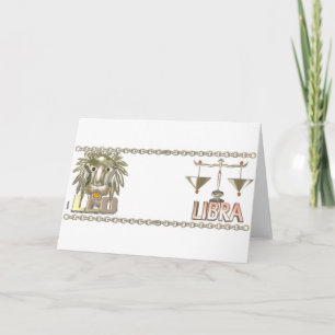 Cartão Leo Libra Zodiac Amizade presentes em Valxart.com