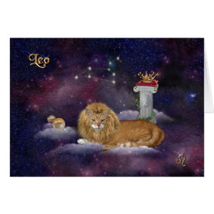 Cartão Leo para Cat Lovers