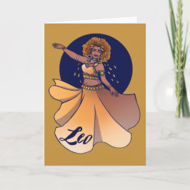 Cartão Leo Zodiac Belly Dancer Goddese