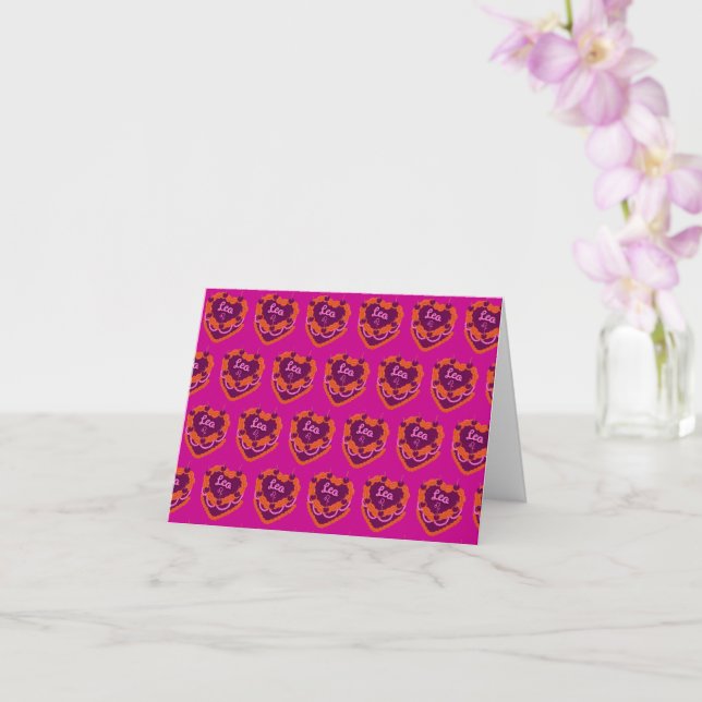 Cartão Leo Zodiac Coquette Heart Cake (Orquídea)