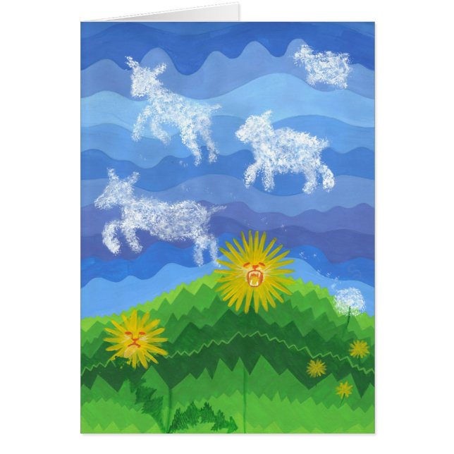 Cartão Leões e cordeiros dândi (Frente)