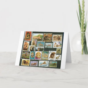 Cartão Leões sobre selos