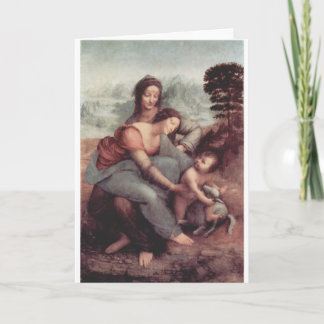 Cartão Leonardo da Vinci que pinta cerca de 1510