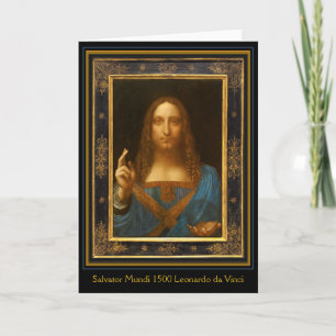 Cartão Leonardo da Vinci Salvator Mundi 1500