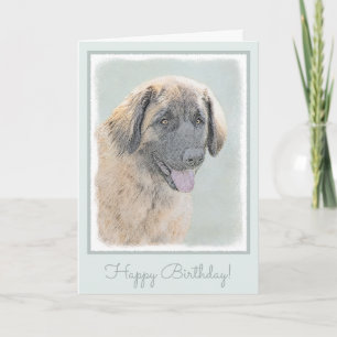 Cartão Leonberger Painting - Cute Original Dog Art