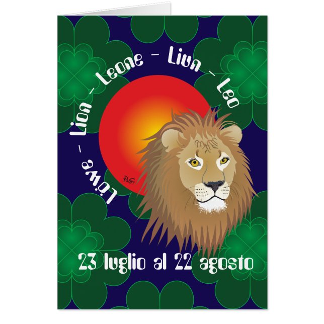 Cartão Leone 23 luglio al 22 Biglietti d'auguri (Frente)