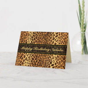Cartão Leopard Animal Print Personalizado