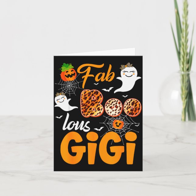 Cartão Leopard Fab Boo Lous Gigi Soky Halloween Costume G (Frente)