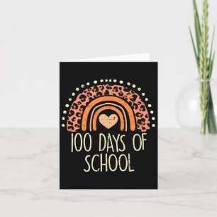 Cartão Leopard Rainbow 100 dias na escola 100º dia de chá