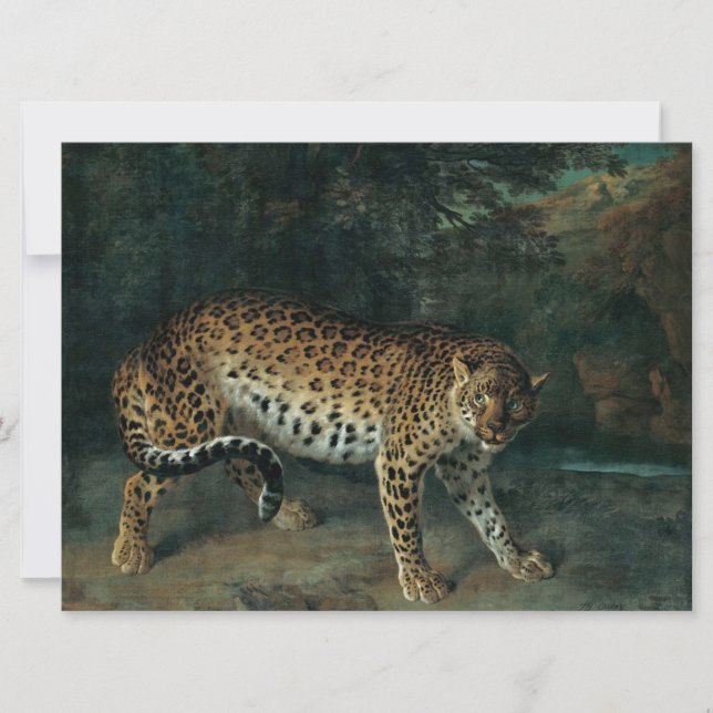 Cartão Leopardese (por Jean-Baptiste Oudry) (Frente)