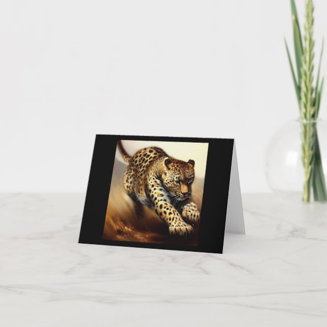 Cartão Leopardo (6) Gato selvagem (Frente)