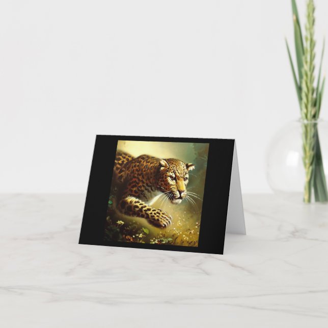 Cartão Leopardo (7) Gato selvagem (Frente)