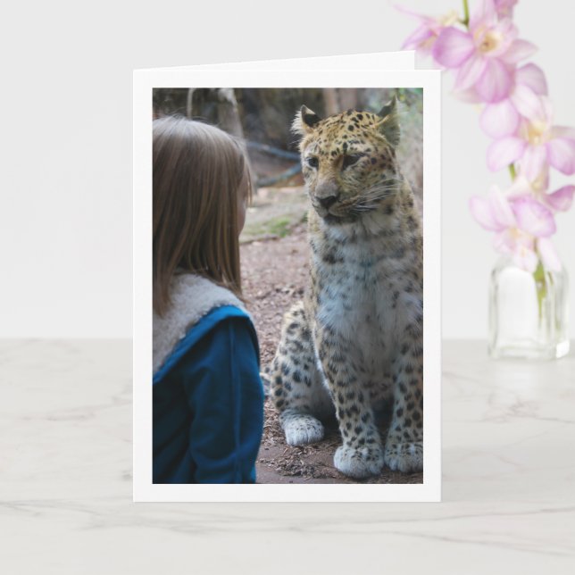 Cartão Leopardo com Criança (Orquídea)