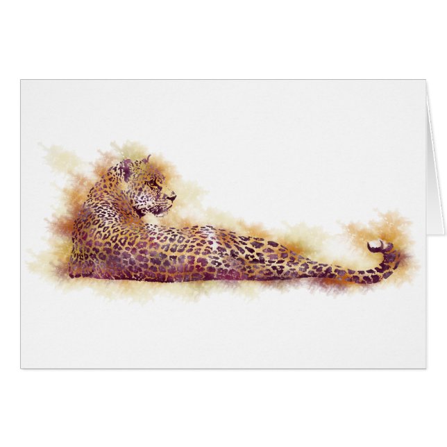 Cartão Leopardo-d-água (Frente Horizontal)