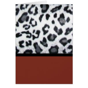 Cartão leopardo de neve com vermelho