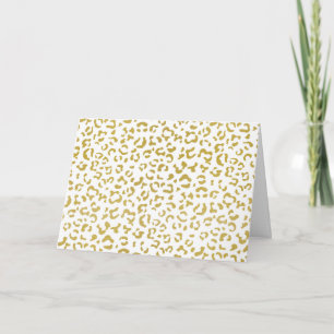 Cartão Leopardo Dourado, Brilho Dourado, Impressão Leopar