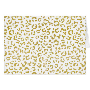 Cartão Leopardo Dourado, Brilho Dourado, Impressão Leopar