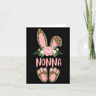 Cartão Leopardo floral coelho nonna feliz pascoa primaver