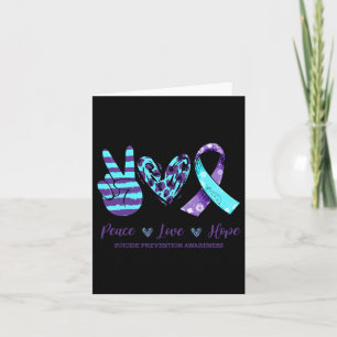 Cartão Leopardo Floral Ribbon Peace Love Hope Suicídio An