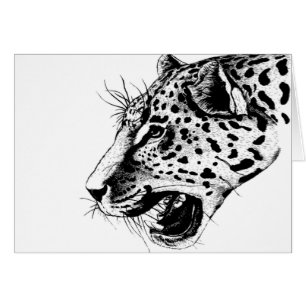 Cartão Leopardo Preto E Branco