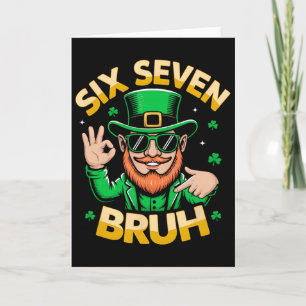Cartão Leprechaun Dia de São Patrício Meninos 67 Meme Six
