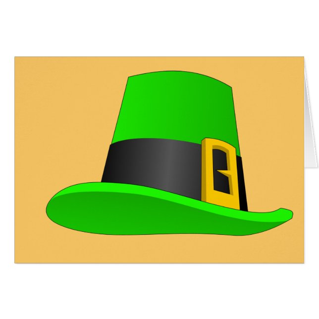 Cartão Leprechaun Hat Com Buckle (Frente Horizontal)