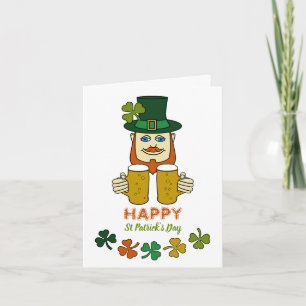 Cartão Leprechaun Irlandês, Dia de São Patrício