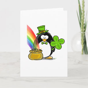 Cartão Leprechaun Penguin