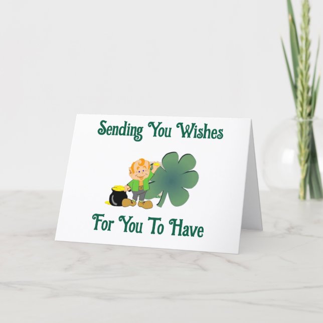 Cartão Leprechaun With Gold Greeting Card (Frente)