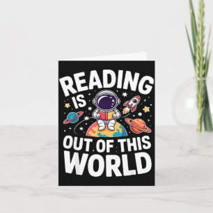 Cartão Ler é fora deste mundo livros engraçados do espaço