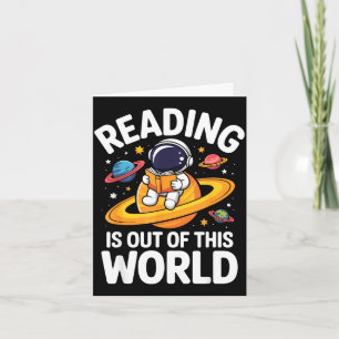 Cartão Ler é fora deste mundo livros engraçados do espaço