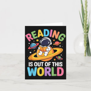 Cartão Ler é fora deste mundo livros engraçados do espaço