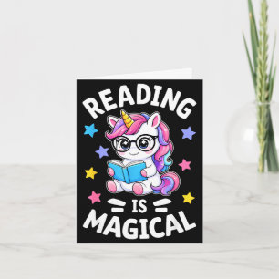 Cartão Ler é mágico linda unicórnio bibliotecária biblióf