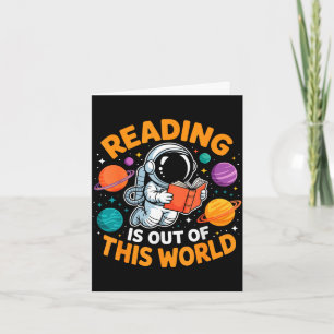 Cartão Ler livros engraçados fora deste mundo espacial