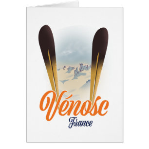 Cartão Les Deux Alpes, França poster de viagens de esqui