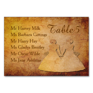 Cartão lésbica da mesa do casamento da textura do