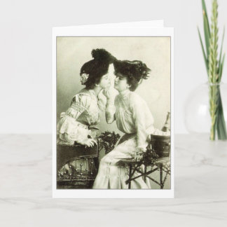 Cartão lésbica do dia dos namorados do Victorian