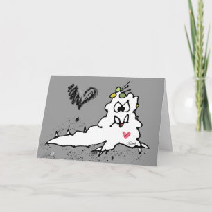 Cartão Lesma de Amor Monstro de Desenho Animado