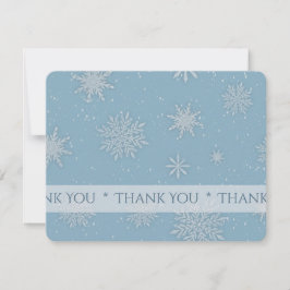 Cartão Let it Snow Blue Thank You Card