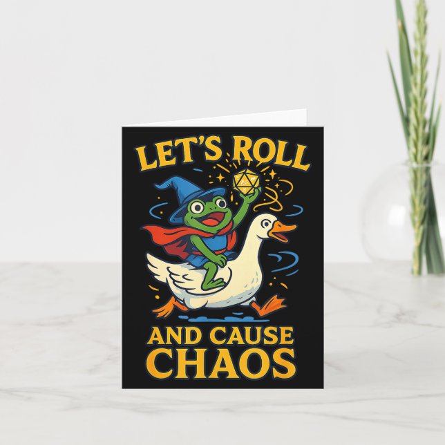 Cartão Let’s Roll And Cause Chaos Frog Wizard Goose Rpg A (Frente)