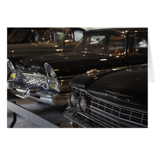 Cartão Letônia, Riga, Riga Motor Museum, carros da (Frente Horizontal)