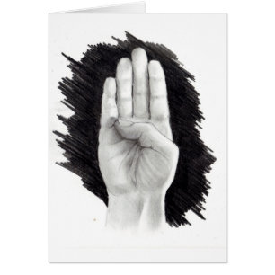 CARTÃO LETRA AMERICANA "B " DO LINGUAGEM GESTUAL