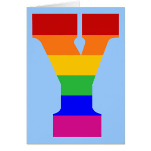 Cartão Letra arco-íris Y