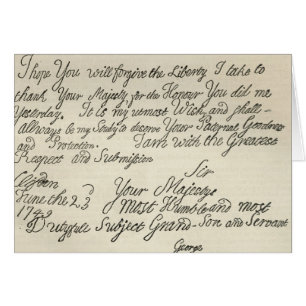 Cartão Letra de George III a seu avô