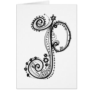 Cartão Letra extravagante P de Alphabet™