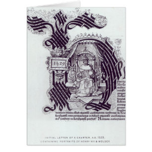 Cartão Letra inicial de uma carta patente