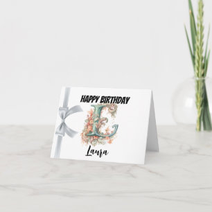 Cartão Letra monograma "L" Parabéns