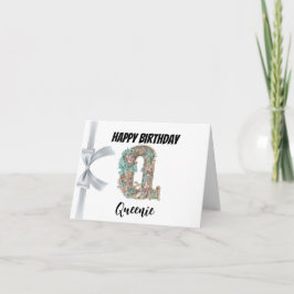 Cartão Letra monogramada "Q" Feliz Aniversário