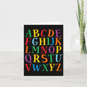 Cartão Letras Coloridas Divertidas Alfabeto Aprenda Abcs 