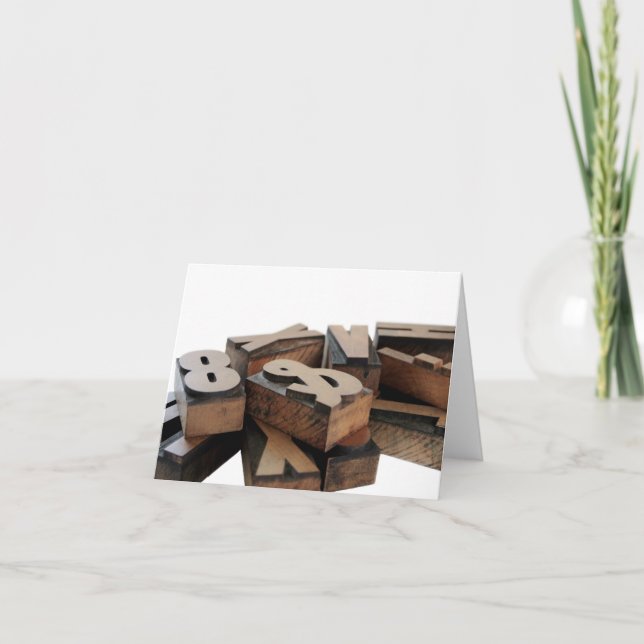 Cartão letras de madeira notecard (Frente)